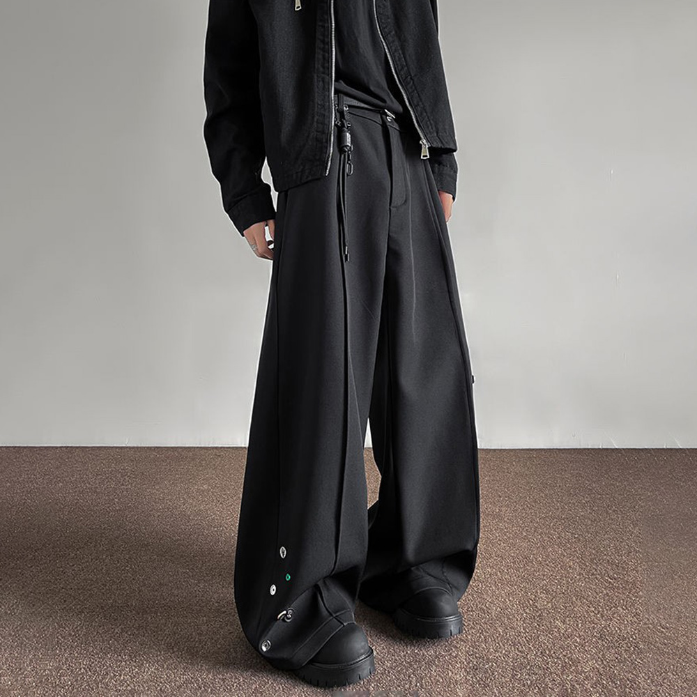 Mens Trousers Button Decoratio - Street Fashion Men 2025 评论和价格