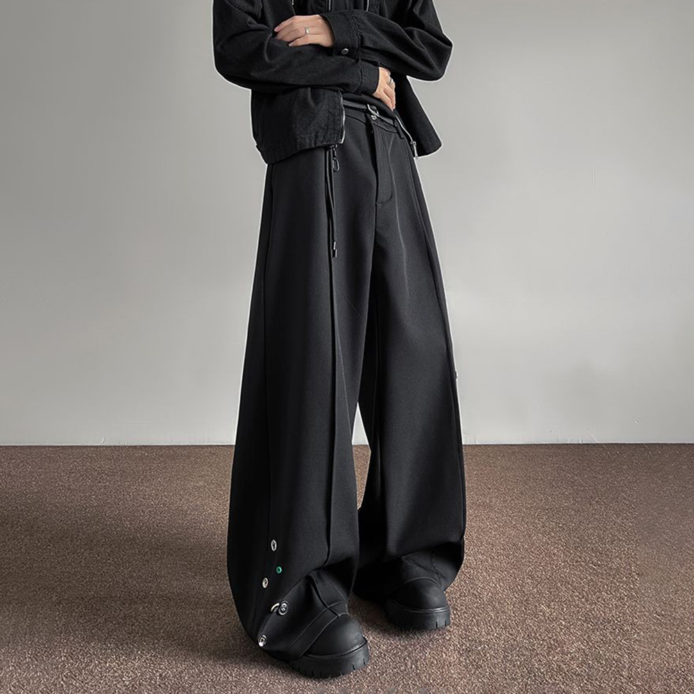 Mens Trousers Button Decoratio - Street Fashion Men 2025 评论和价格